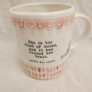 Tableau White Pink Books Quote Coffee Mug 16 oz.